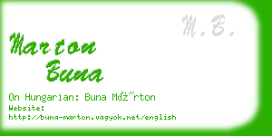 marton buna business card